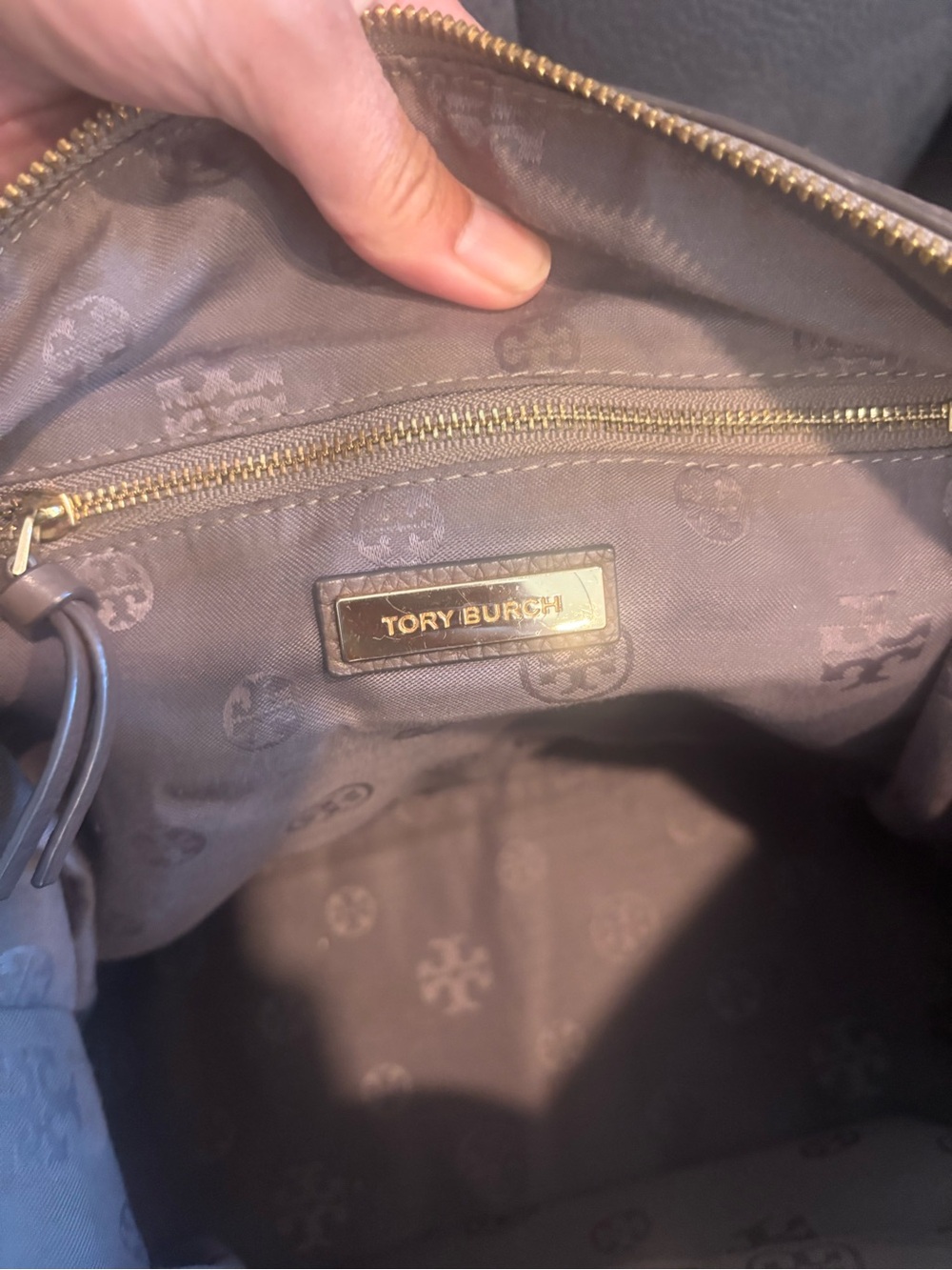 Tory Burch Pebbled Leather Tote with Tassel - Picture 3 of 8